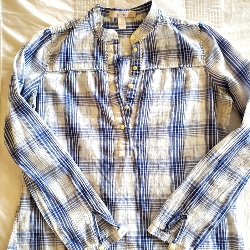 Plaid blouse.